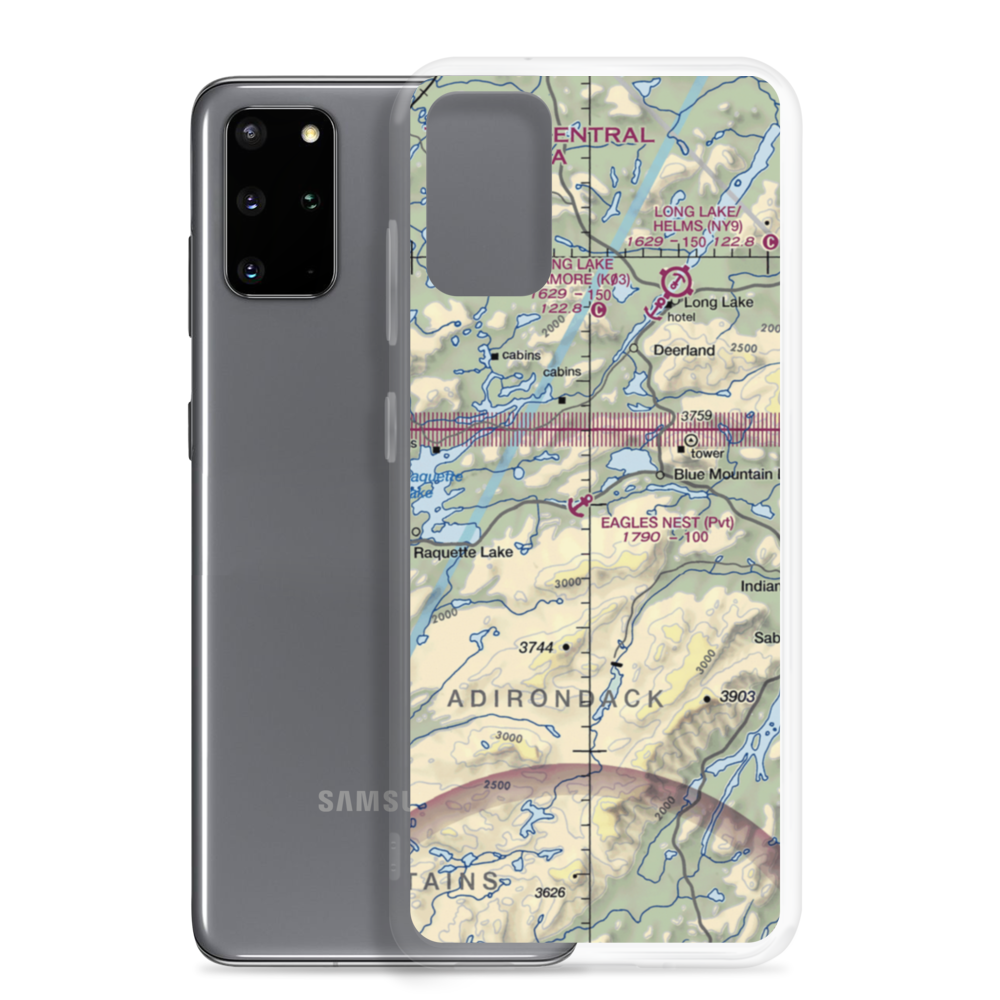 Eagle Nest Seaplane Base (NY61) VFR Sectional Samsung Case Samsung Galaxy S20 Plus model shown