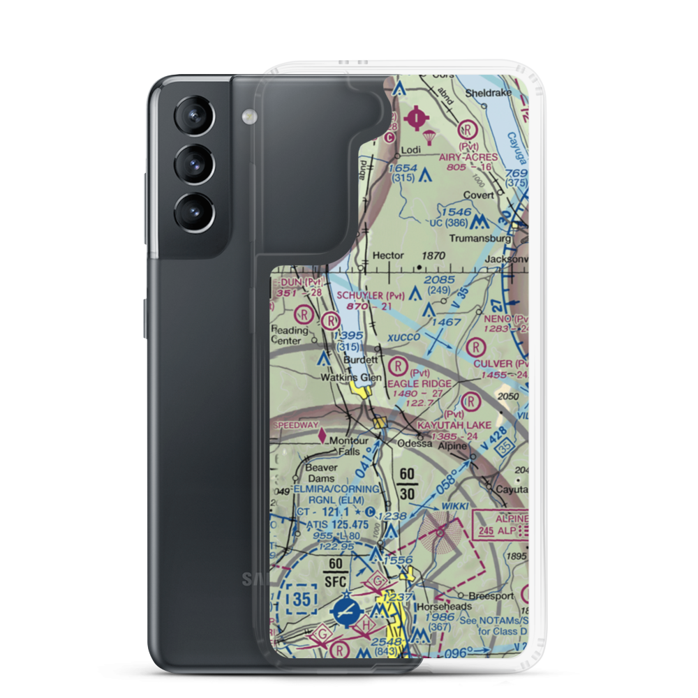 Eagle Ridge Airport (NK09) VFR Sectional Samsung Case Samsung Galaxy S21 model shown