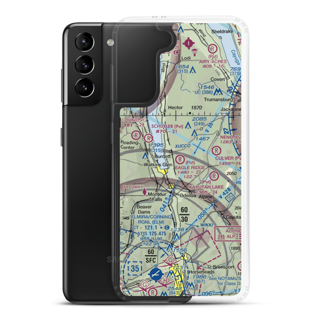 Eagle Ridge Airport (NK09) VFR Sectional Samsung Case Samsung Galaxy S21 Plus model shown