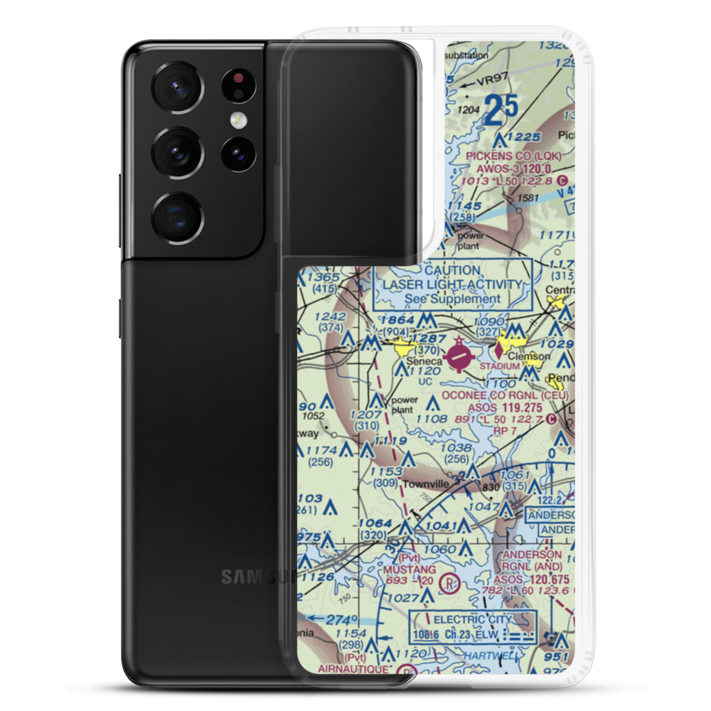 Eagle Ridge Airport (SC24) VFR Sectional Samsung Case Samsung Galaxy S21 Ultra model shown