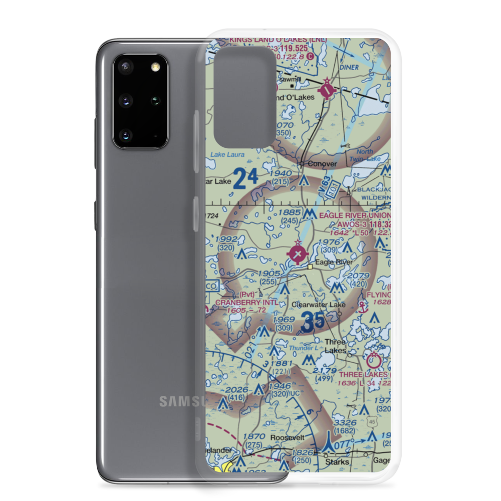 Eagle River Union Airport (EGV) VFR Sectional Samsung Case Samsung Galaxy S20 Plus model shown