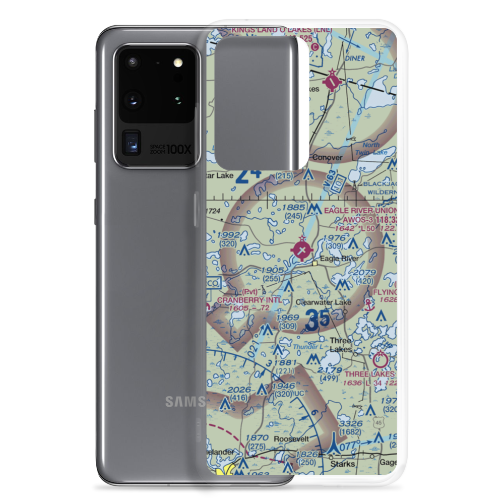 Eagle River Union Airport (EGV) VFR Sectional Samsung Case Samsung Galaxy S20 Ultra model shown