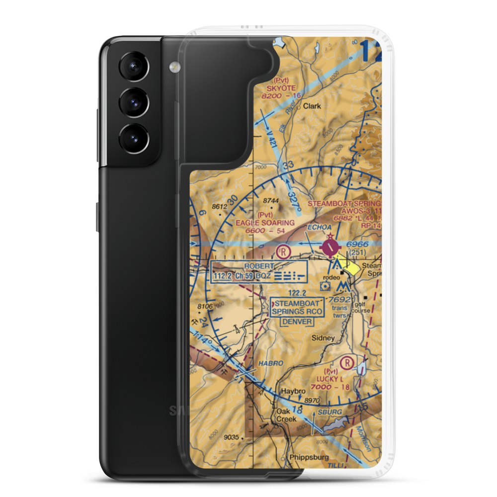 Eagle Soaring Airport (1CD4) VFR Sectional Samsung Case Samsung Galaxy S21 Plus model shown