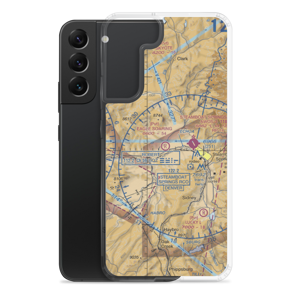 Eagle Soaring Airport (1CD4) VFR Sectional Samsung Case Samsung Galaxy S22 Plus model shown
