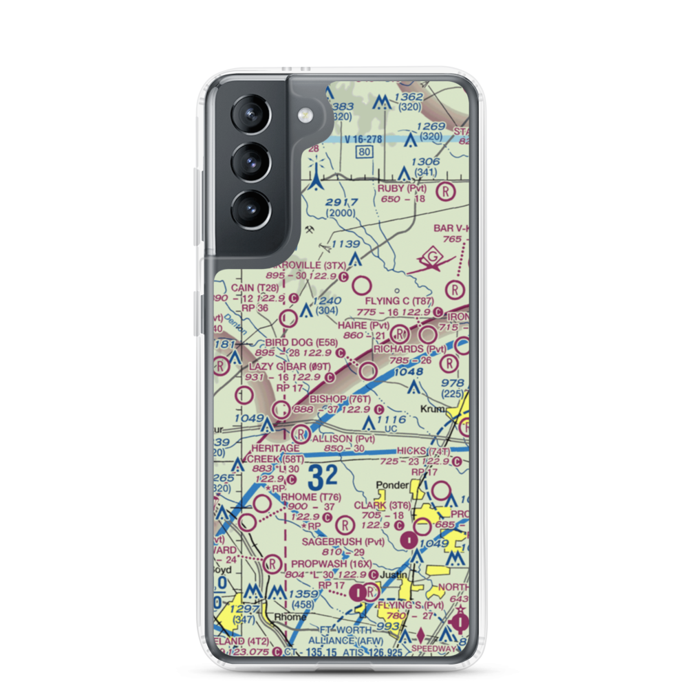 Eagle's Landing Airport (2TX8) VFR Sectional Samsung Case Samsung Galaxy S21 model shown