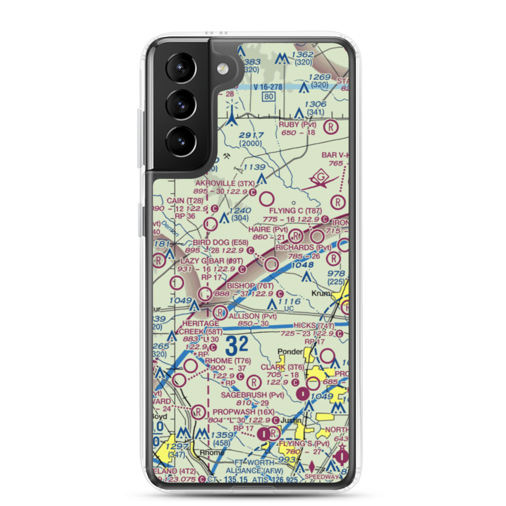 Eagle's Landing Airport (2TX8) VFR Sectional Samsung Case Samsung Galaxy S21 Plus model shown