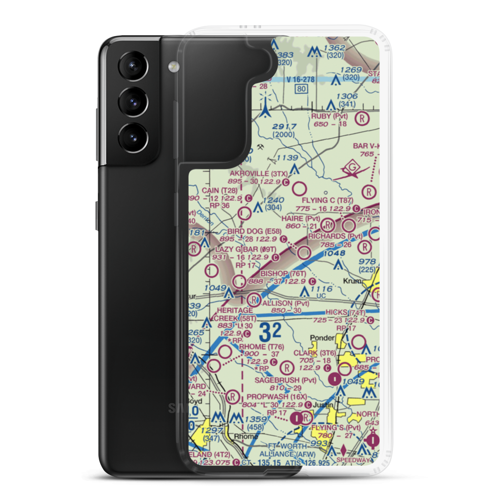 Eagle's Landing Airport (2TX8) VFR Sectional Samsung Case Samsung Galaxy S21 Plus model shown