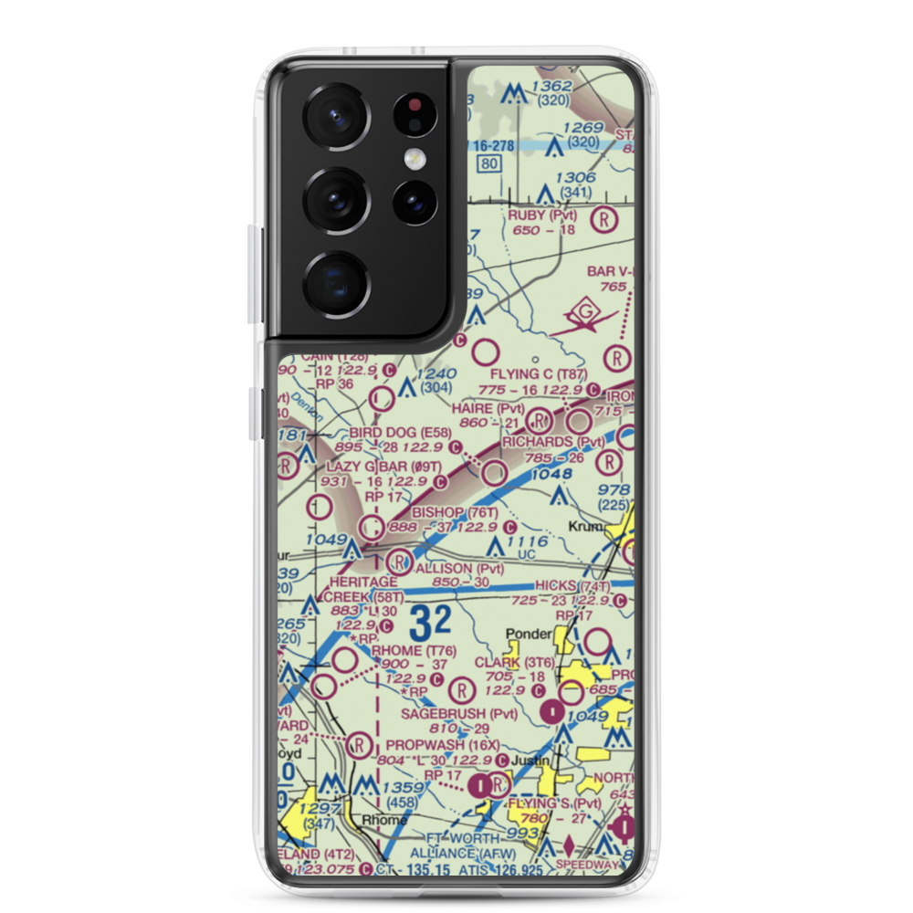 Eagle's Landing Airport (2TX8) VFR Sectional Samsung Case Samsung Galaxy S21 Ultra model shown