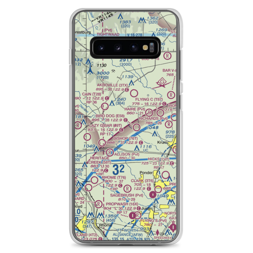 Eagle's Landing Airport (2TX8) VFR Sectional Samsung Case Samsung Galaxy S10+ model shown