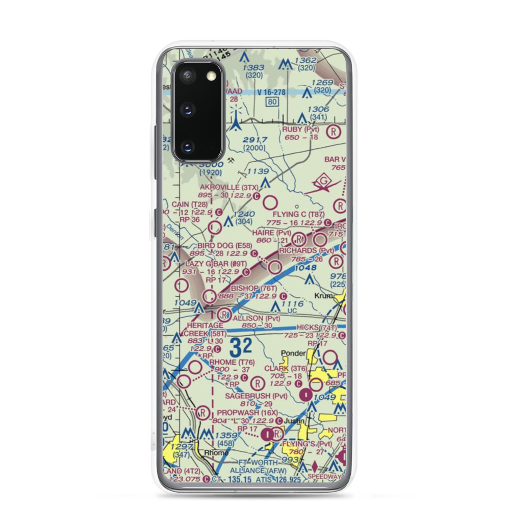 Eagle's Landing Airport (2TX8) VFR Sectional Samsung Case Samsung Galaxy S20 model shown