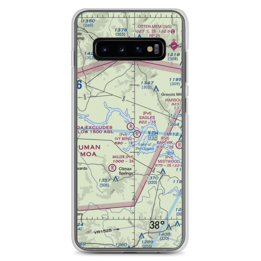 Eagle's Landing Airport (MU11) VFR Sectional Samsung Case Samsung Galaxy S10+ model shown