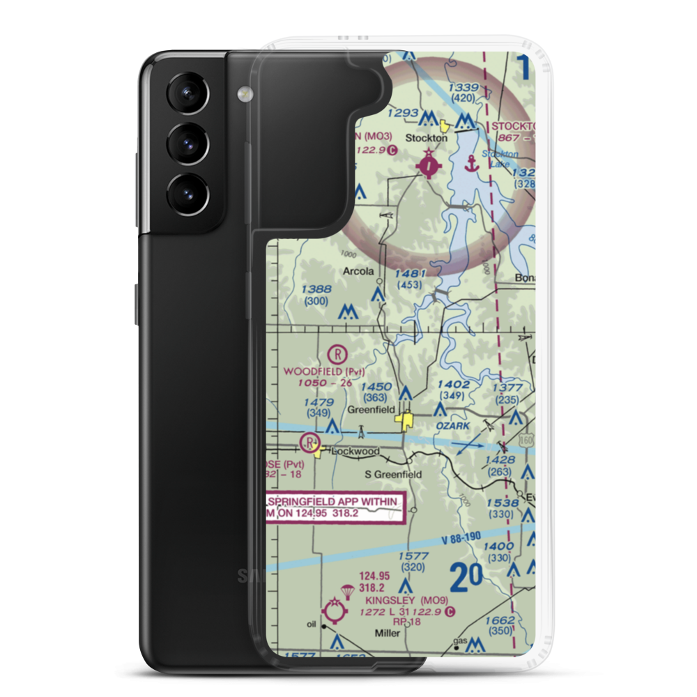 Eagle's Point & Red Barn Village Airpark (1MO9) VFR Sectional Samsung Case Samsung Galaxy S21 Plus model shown