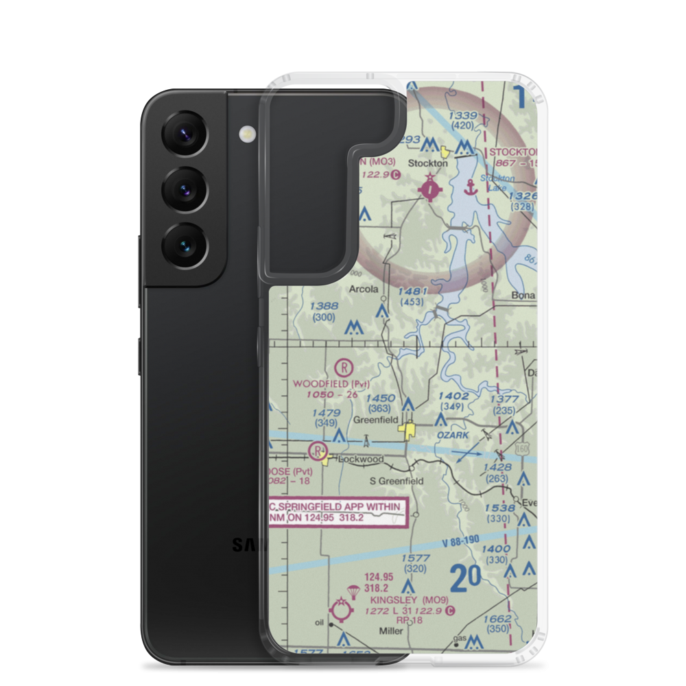 Eagle's Point & Red Barn Village Airpark (1MO9) VFR Sectional Samsung Case Samsung Galaxy S22 model shown