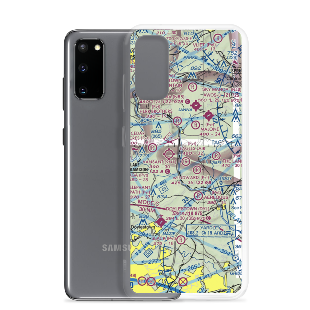Eagles Lair Airport (NJ63) VFR Sectional Samsung Case Samsung Galaxy S20 model shown