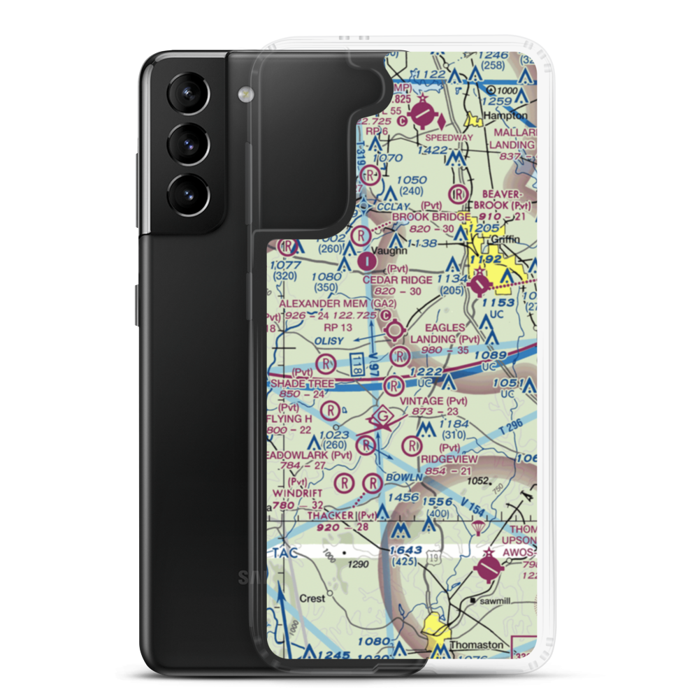 Eagles Landing Airport (5GA3) VFR Sectional Samsung Case Samsung Galaxy S21 Plus model shown