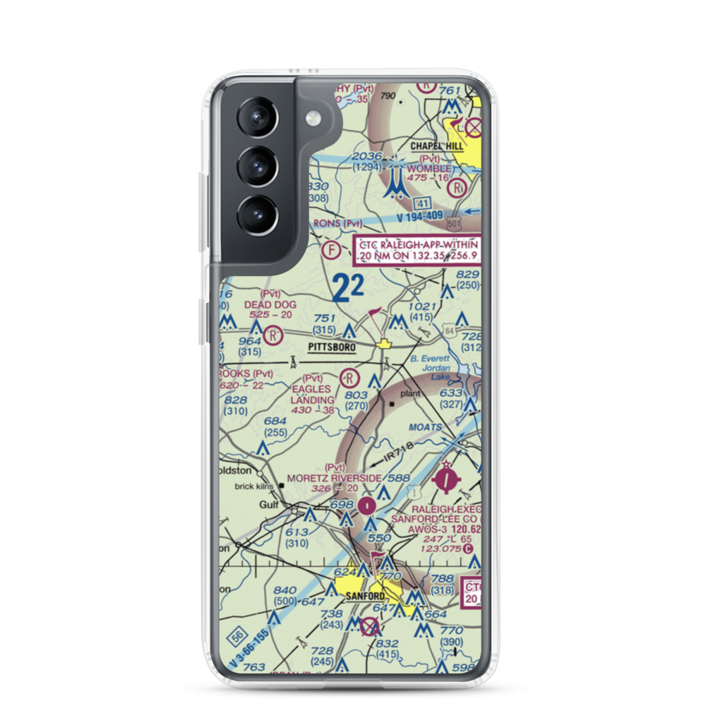 Eagles Landing Airport (9NC8) VFR Sectional Samsung Case Samsung Galaxy S21 model shown