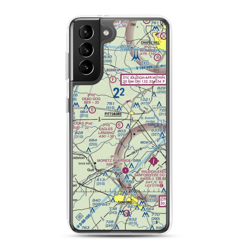 Eagles Landing Airport (9NC8) VFR Sectional Samsung Case Samsung Galaxy S21 Plus model shown