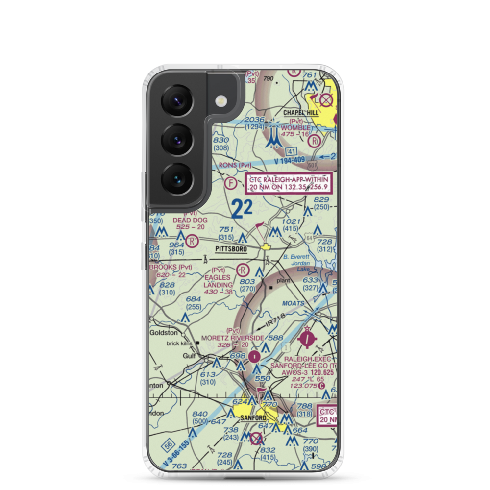 Eagles Landing Airport (9NC8) VFR Sectional Samsung Case Samsung Galaxy S22 model shown