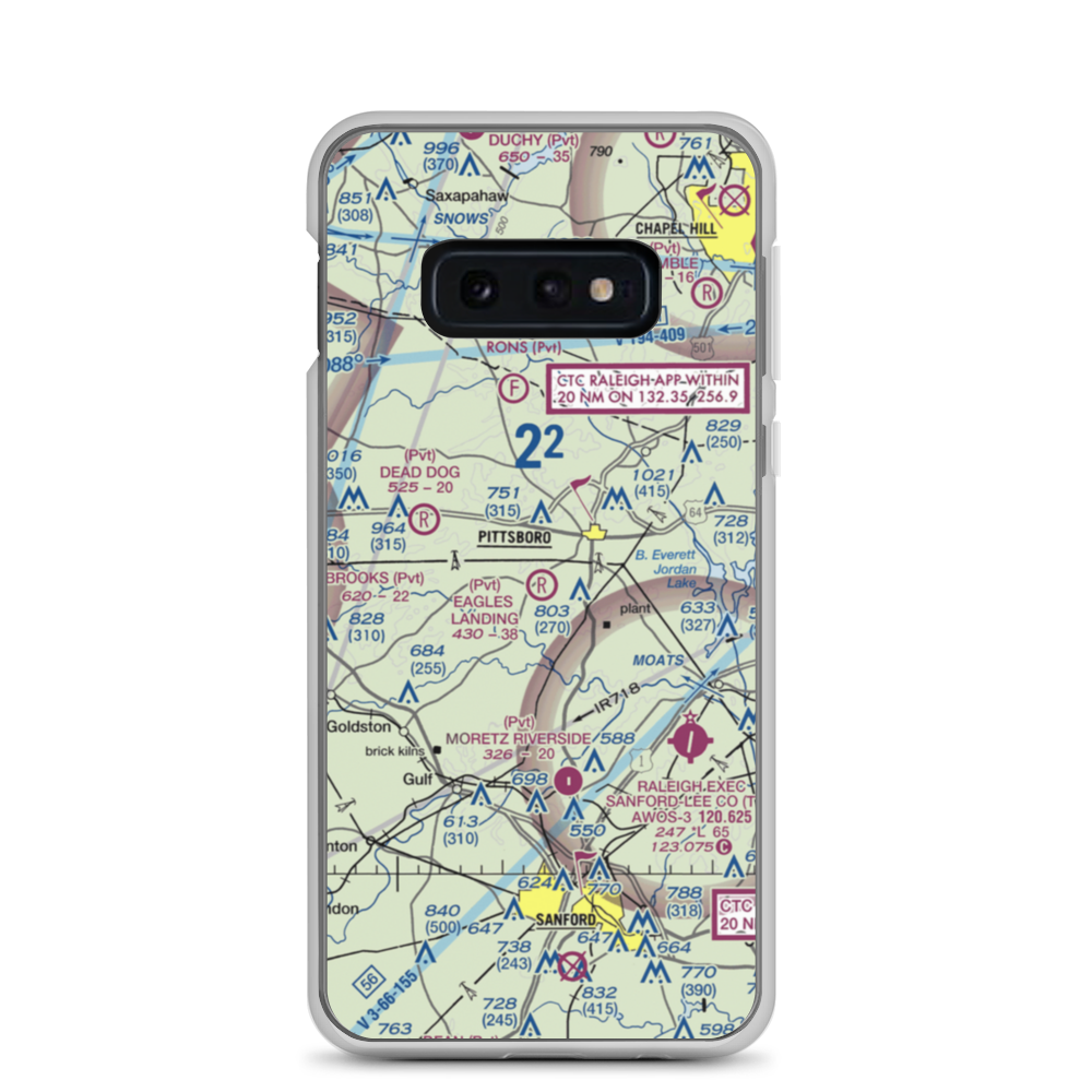 Eagles Landing Airport (9NC8) VFR Sectional Samsung Case Samsung Galaxy S10e model shown
