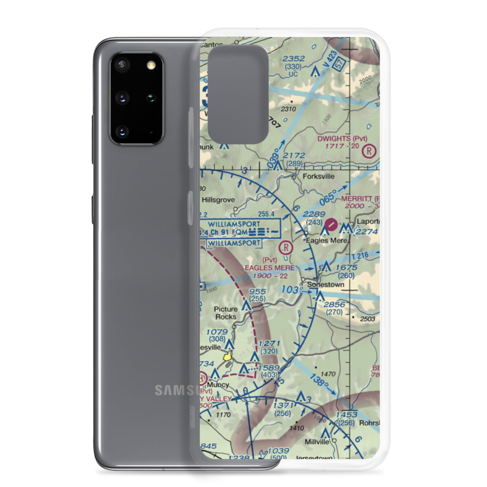 Eagles Mere Field Airport (40PN) VFR Sectional Samsung Case Samsung Galaxy S20 Plus model shown