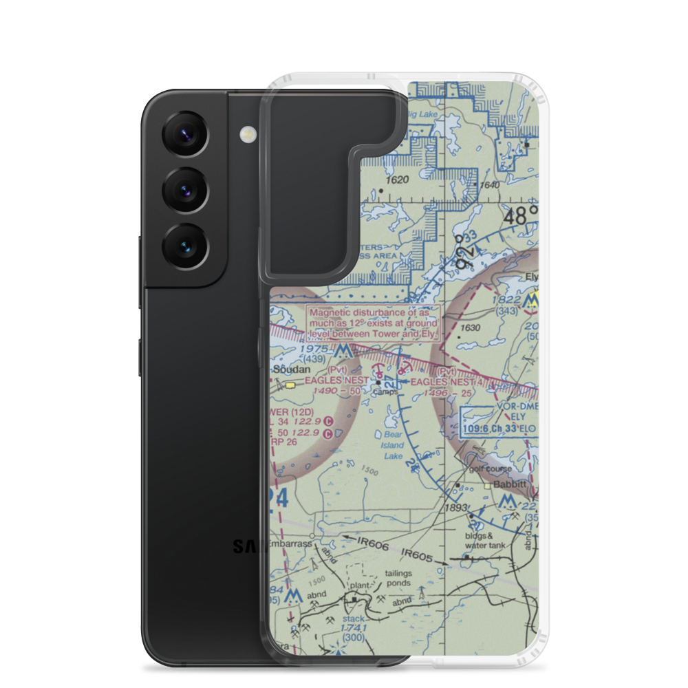 Eagles Nest 4 Seaplane Base (73MN) VFR Sectional Samsung Case Samsung Galaxy S22 model shown