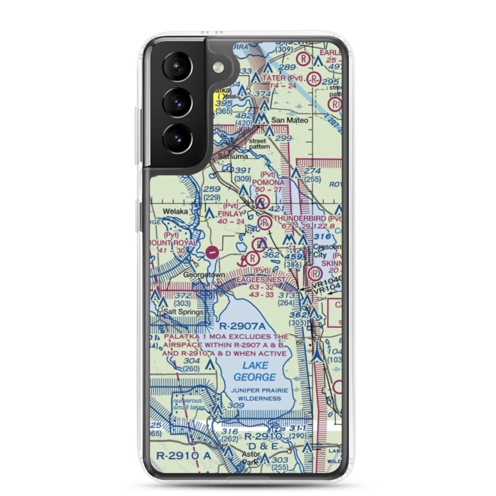 Eagles Nest Aerodrome (FD44) VFR Sectional Samsung Case Samsung Galaxy S21 Plus model shown
