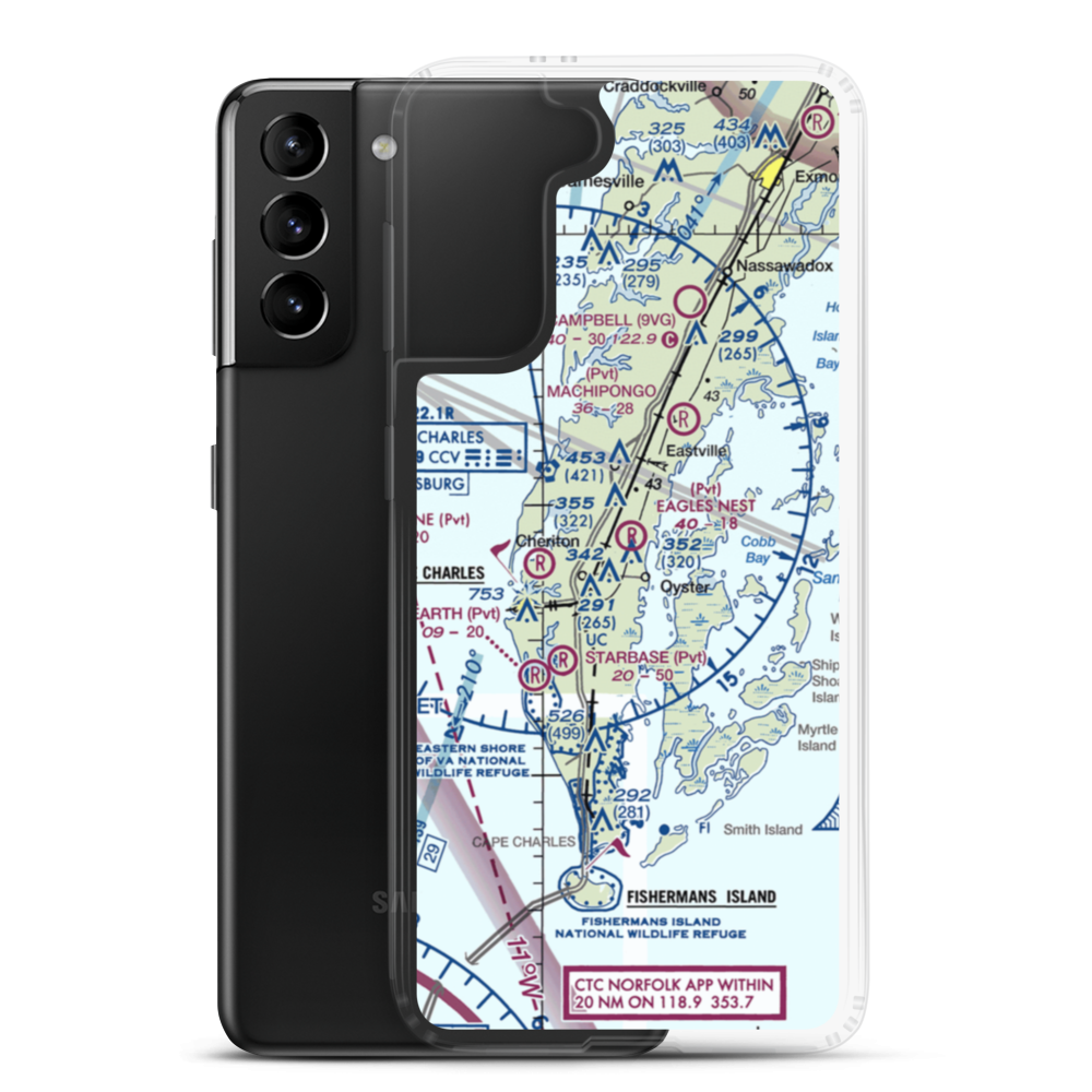 Eagles Nest Airport (21VA) VFR Sectional Samsung Case Samsung Galaxy S21 Plus model shown