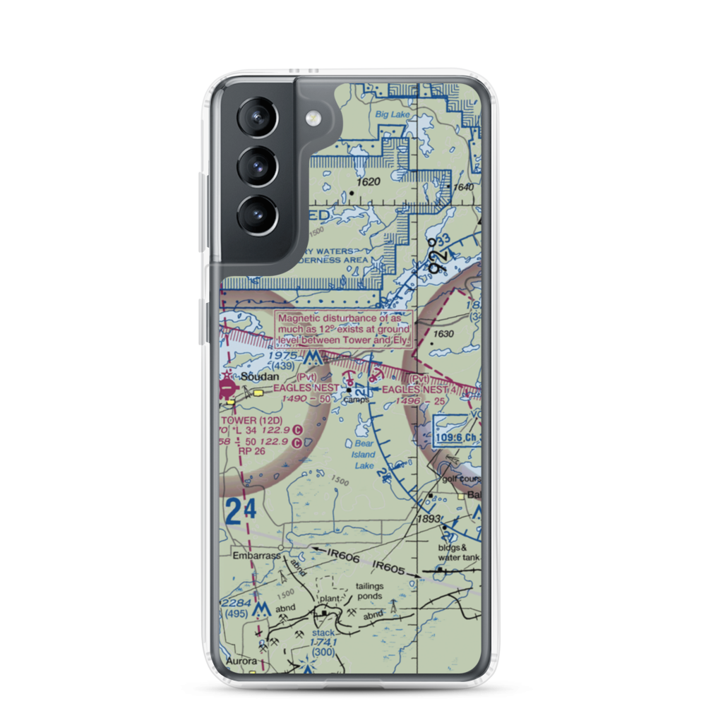 Eagles Nest Seaplane Base (7MN2) VFR Sectional Samsung Case Samsung Galaxy S21 model shown