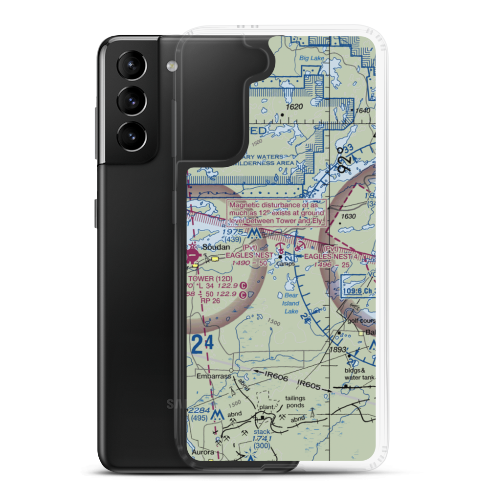 Eagles Nest Seaplane Base (7MN2) VFR Sectional Samsung Case Samsung Galaxy S21 Plus model shown