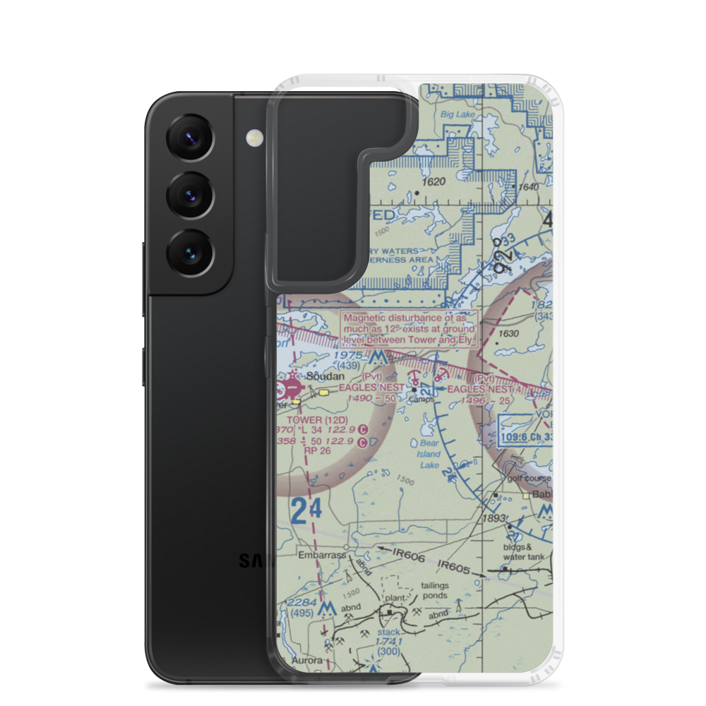 Eagles Nest Seaplane Base (7MN2) VFR Sectional Samsung Case Samsung Galaxy S22 model shown