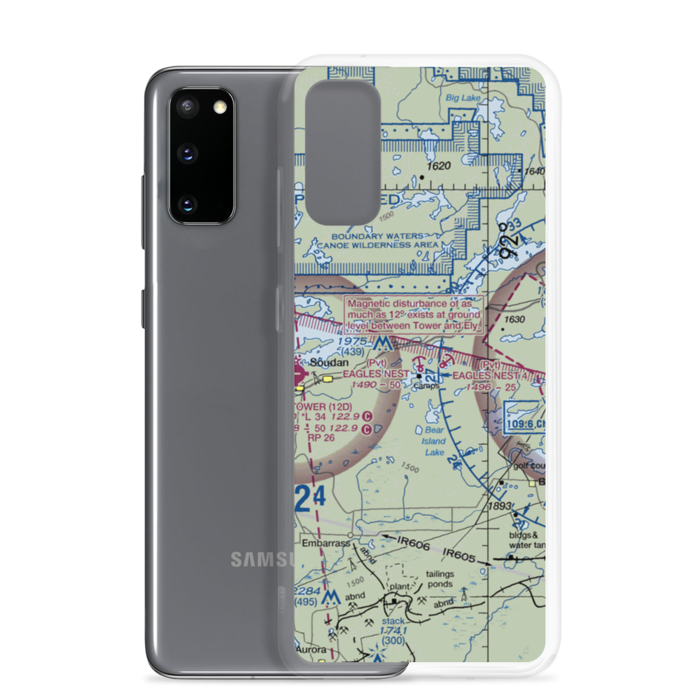 Eagles Nest Seaplane Base (7MN2) VFR Sectional Samsung Case Samsung Galaxy S20 model shown