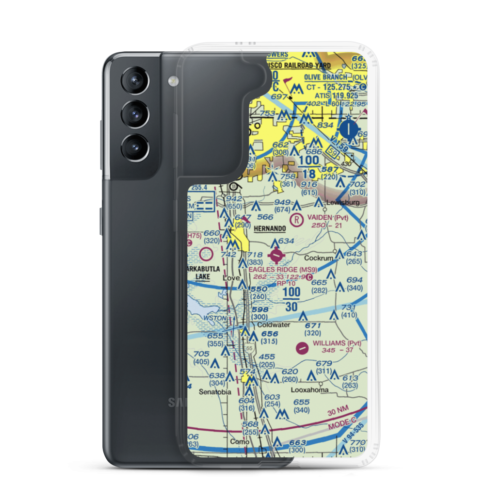 Eagles Ridge Airport (MS9) VFR Sectional Samsung Case Samsung Galaxy S21 model shown