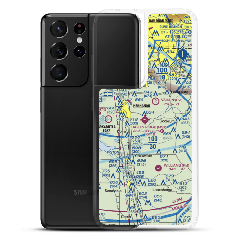 Eagles Ridge Airport (MS9) VFR Sectional Samsung Case Samsung Galaxy S21 Ultra model shown