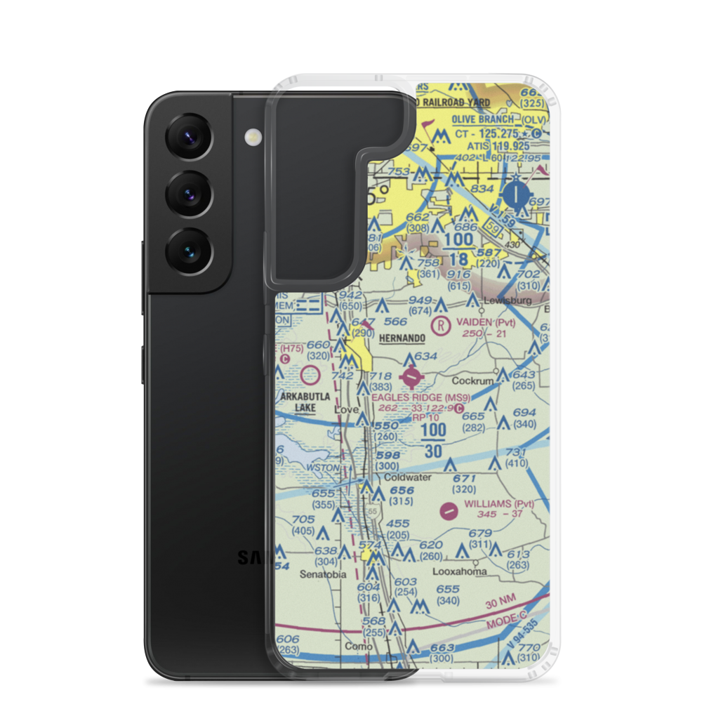 Eagles Ridge Airport (MS9) VFR Sectional Samsung Case Samsung Galaxy S22 model shown