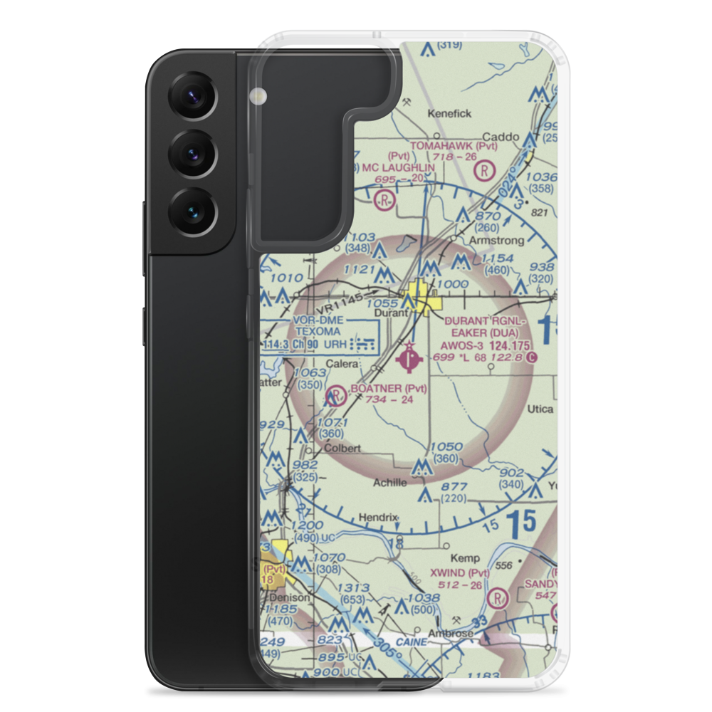 Eaker Field (DUA) VFR Sectional Samsung Case Samsung Galaxy S22 Plus model shown