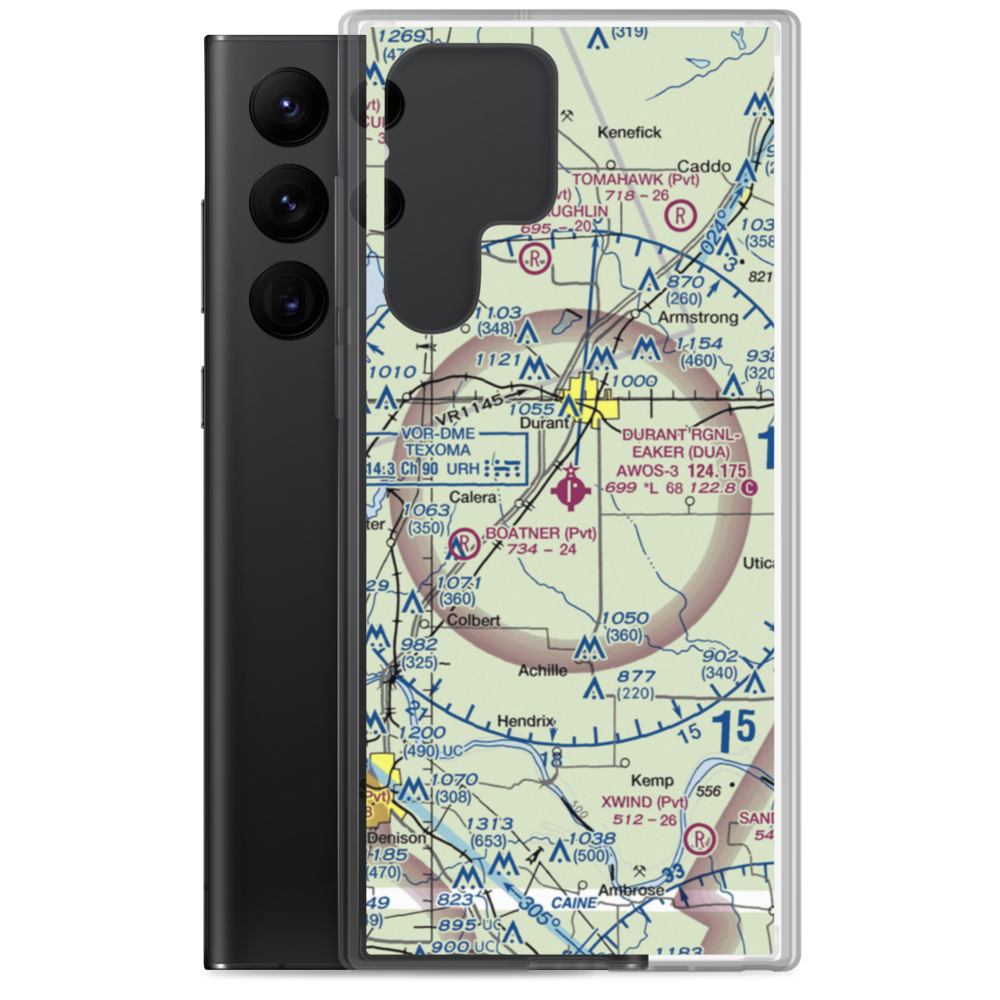 Eaker Field (DUA) VFR Sectional Samsung Case Samsung Galaxy S22 Ultra model shown