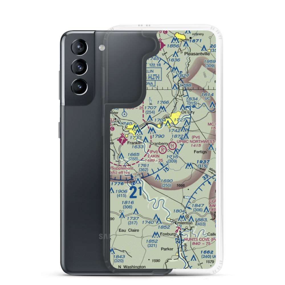 Eakin Airport (11PN) VFR Sectional Samsung Case Samsung Galaxy S21 model shown