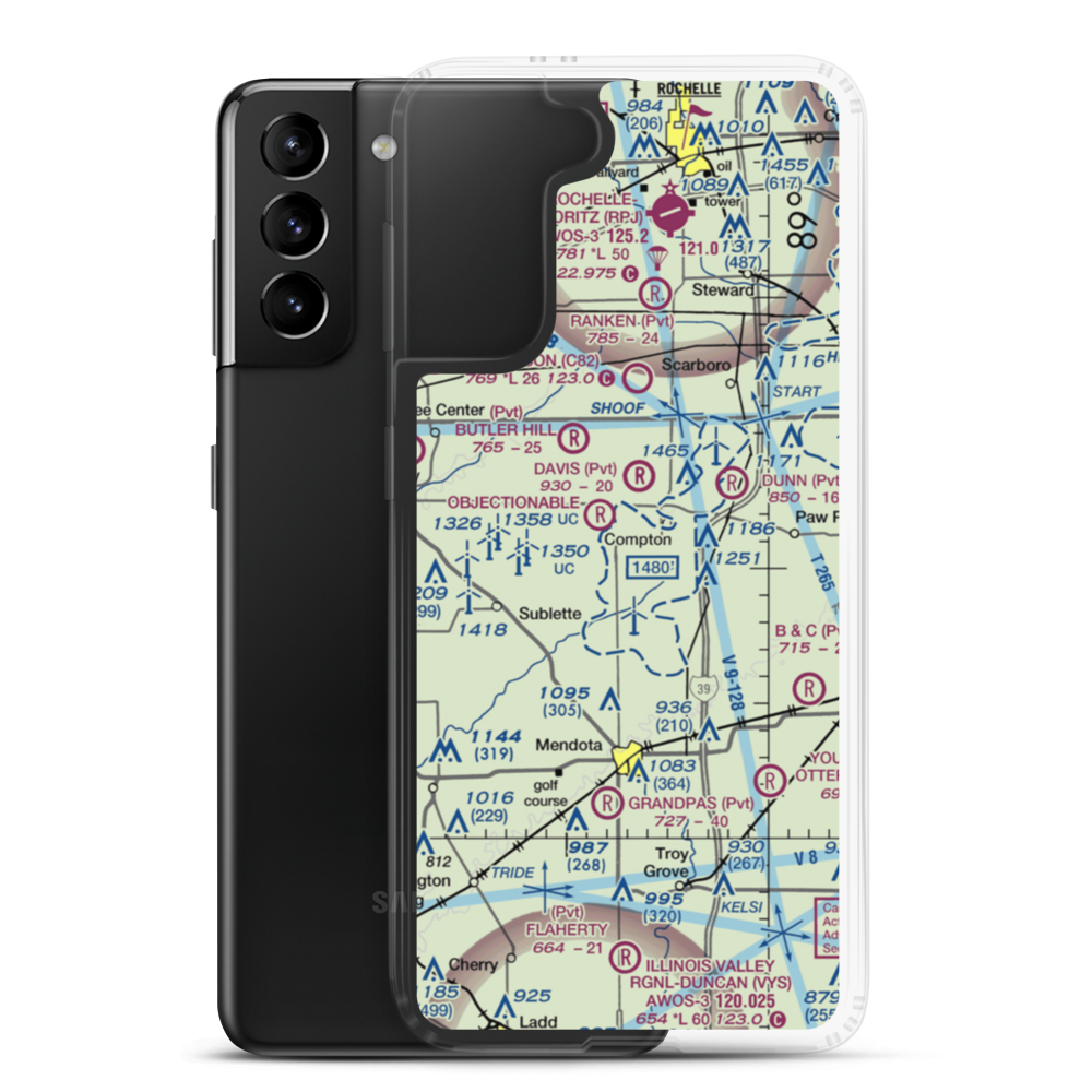 Earl Barnickel Airport (IL88) VFR Sectional Samsung Case Samsung Galaxy S21 Plus model shown