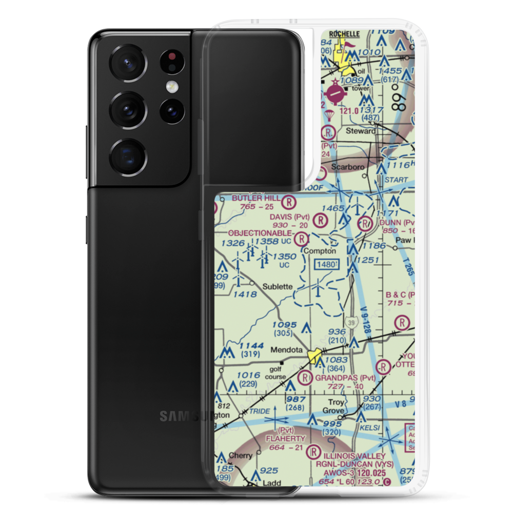 Earl Barnickel Airport (IL88) VFR Sectional Samsung Case Samsung Galaxy S21 Ultra model shown