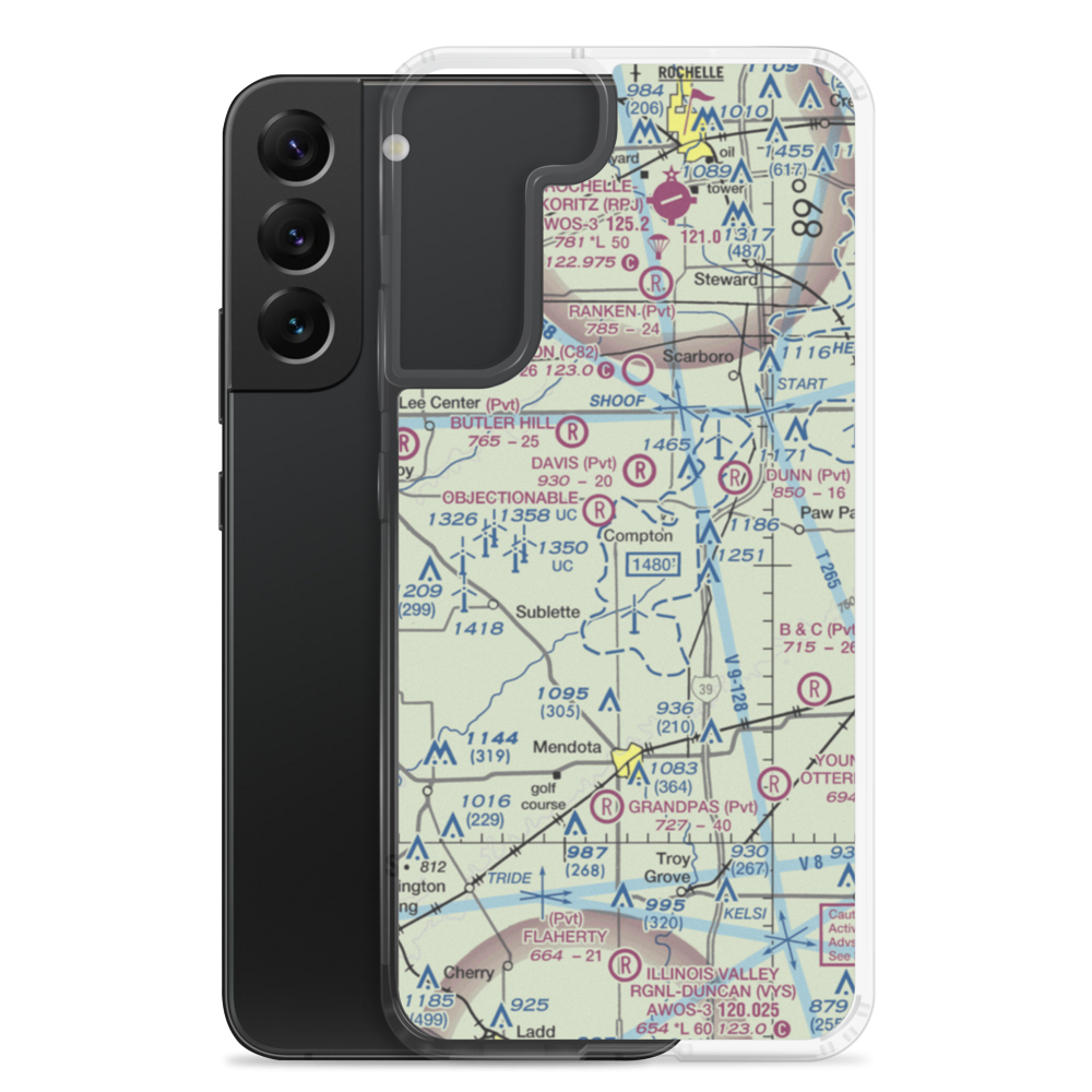 Earl Barnickel Airport (IL88) VFR Sectional Samsung Case Samsung Galaxy S22 Plus model shown