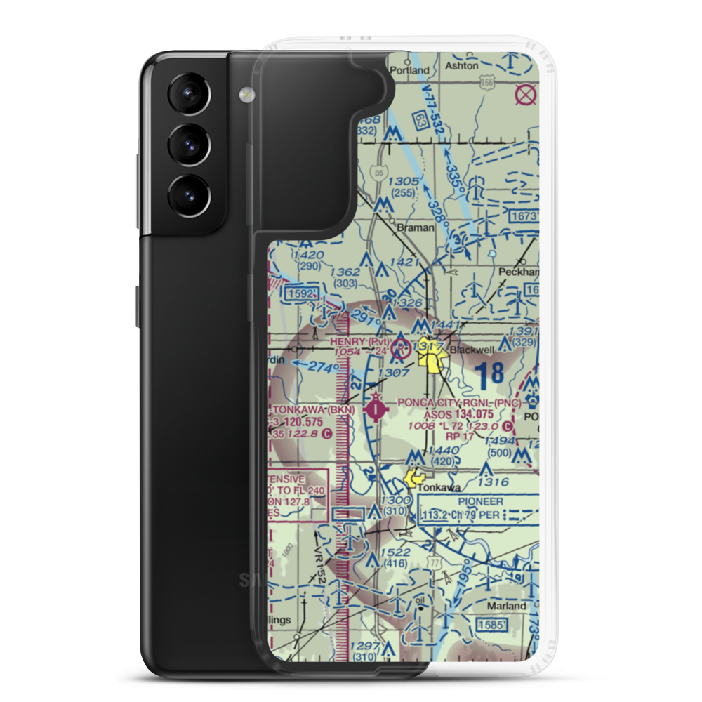 Earl Henry Airport (6OK6) VFR Sectional Samsung Case Samsung Galaxy S21 Plus model shown