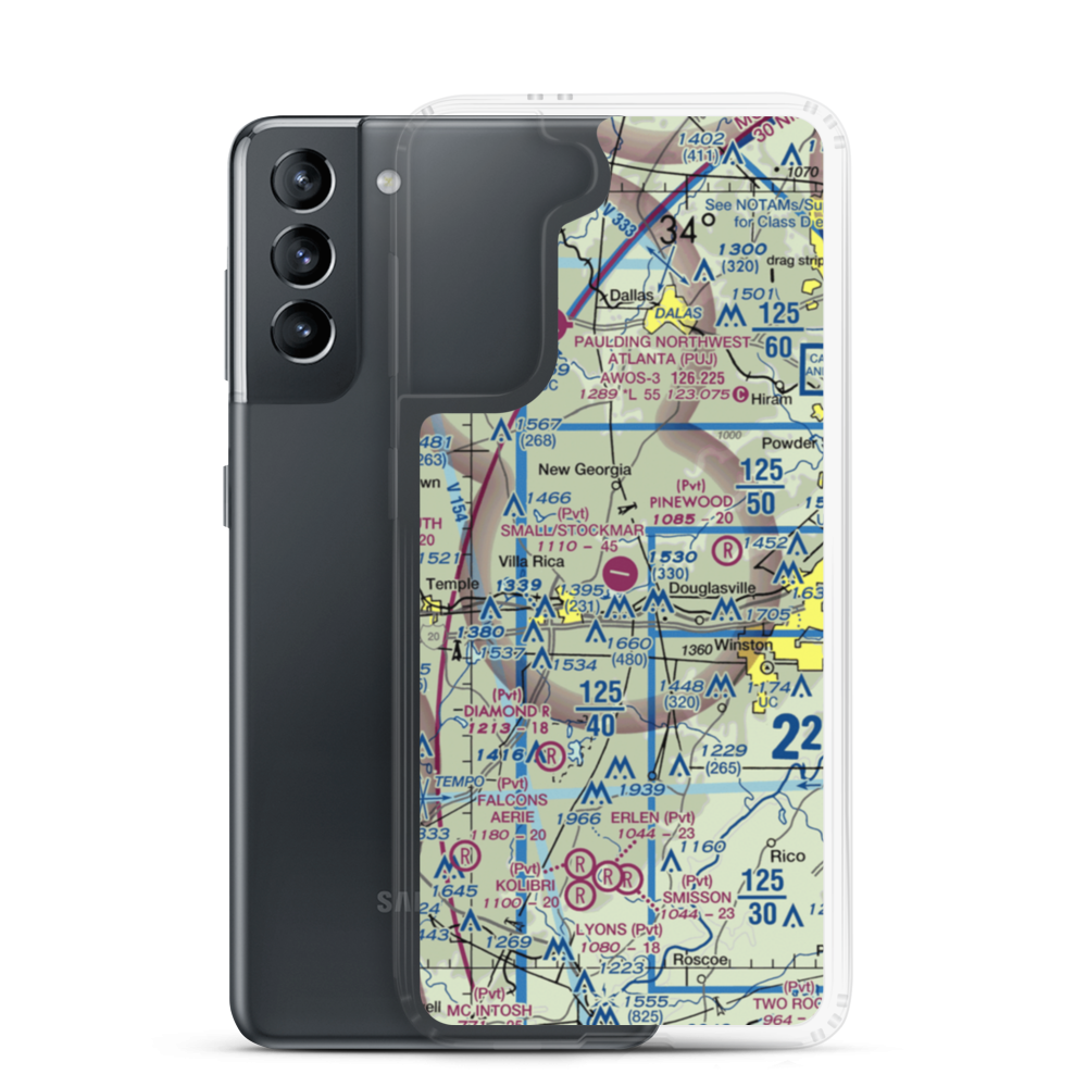 Earl L. Small Jr. Field/Stockmar Airport (20GA) VFR Sectional Samsung Case Samsung Galaxy S21 model shown