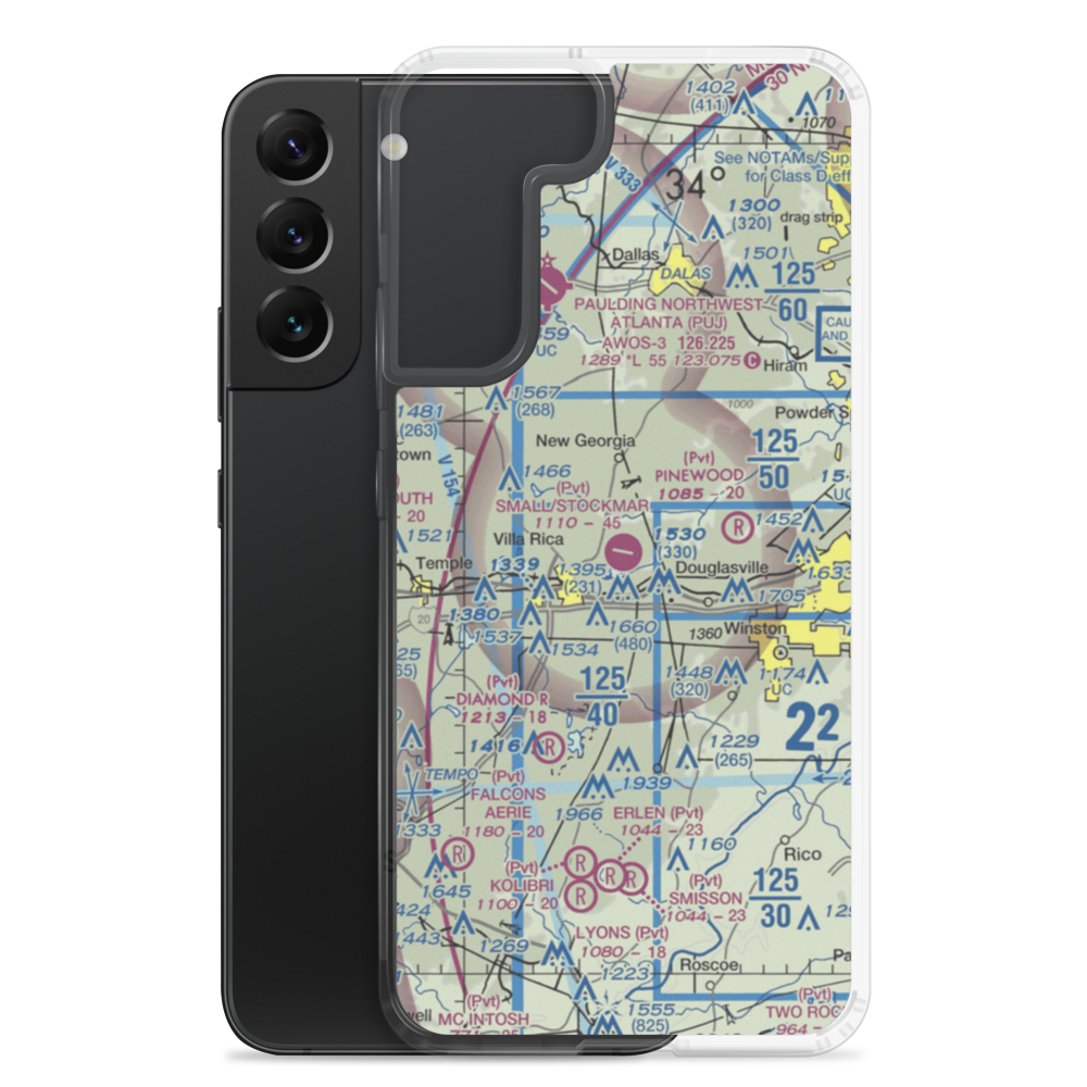 Earl L. Small Jr. Field/Stockmar Airport (20GA) VFR Sectional Samsung Case Samsung Galaxy S22 Plus model shown
