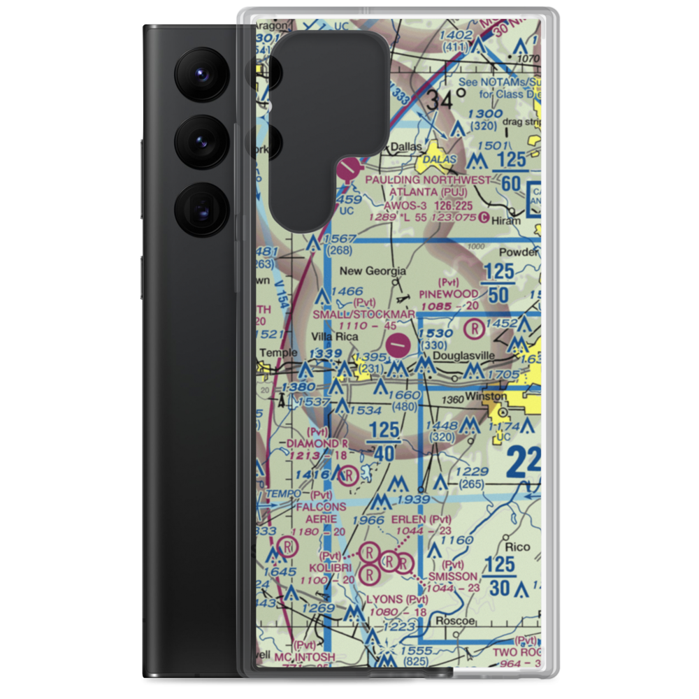 Earl L. Small Jr. Field/Stockmar Airport (20GA) VFR Sectional Samsung Case Samsung Galaxy S22 Ultra model shown