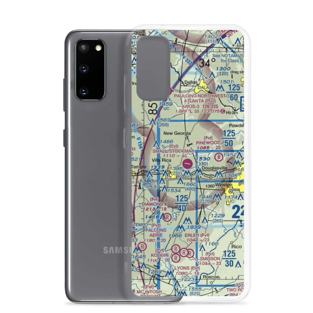 Earl L. Small Jr. Field/Stockmar Airport (20GA) VFR Sectional Samsung Case Samsung Galaxy S20 model shown