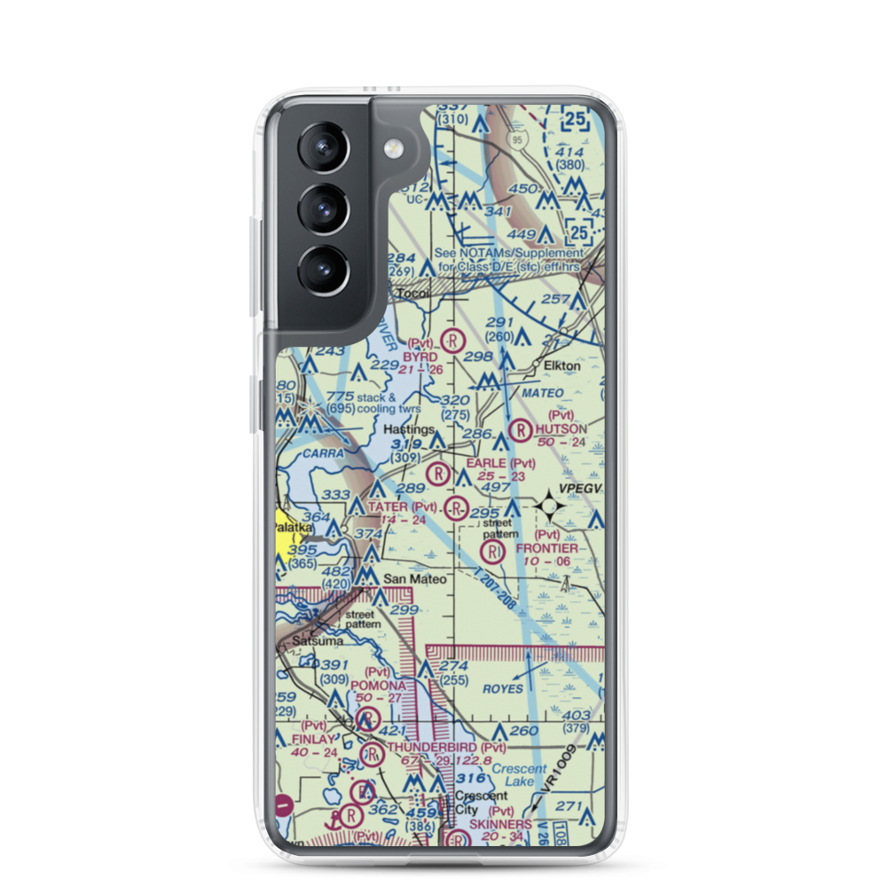 Earle Airpark (13FA) VFR Sectional Samsung Case Samsung Galaxy S21 model shown