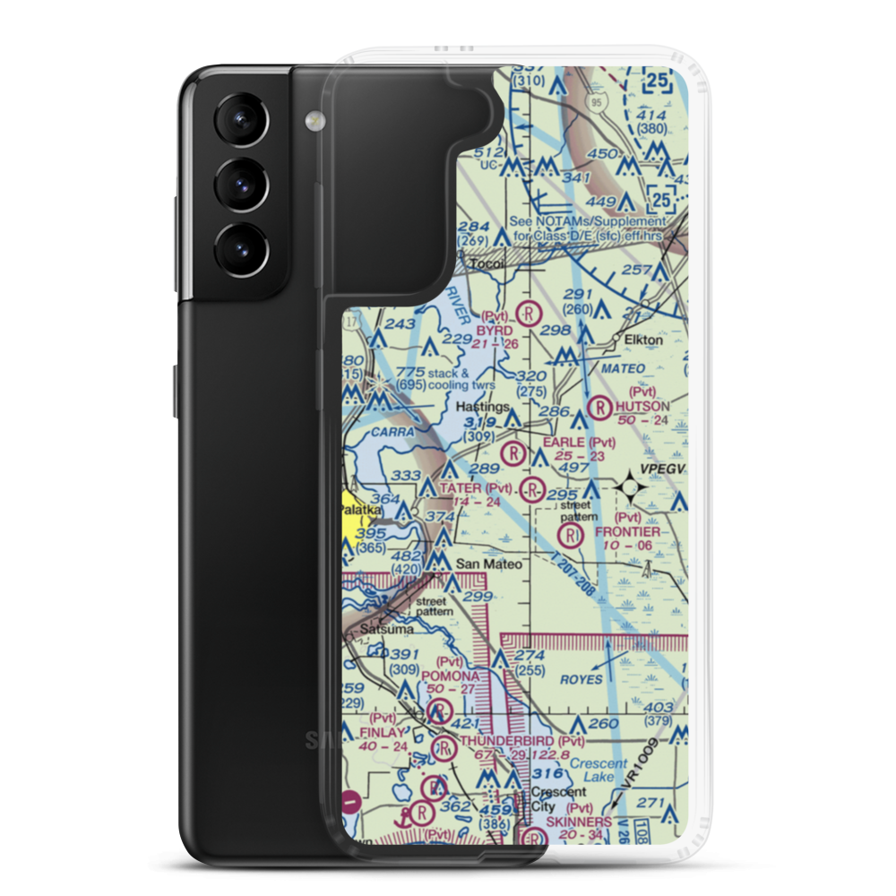 Earle Airpark (13FA) VFR Sectional Samsung Case Samsung Galaxy S21 Plus model shown