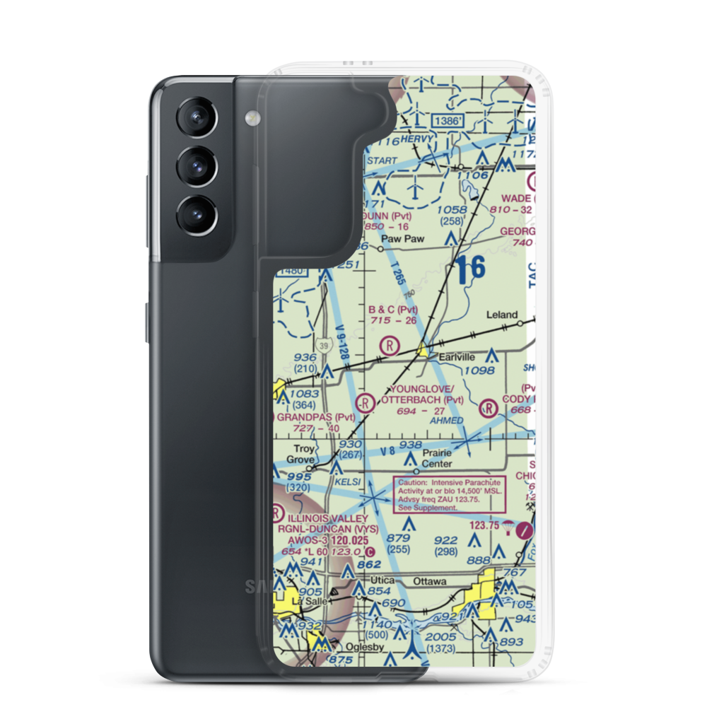 Earlville Airport (C94) VFR Sectional Samsung Case Samsung Galaxy S21 model shown