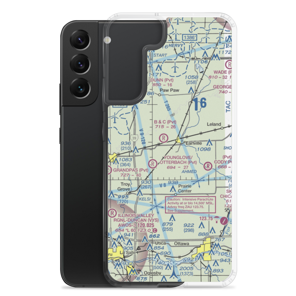 Earlville Airport (C94) VFR Sectional Samsung Case Samsung Galaxy S22 Plus model shown