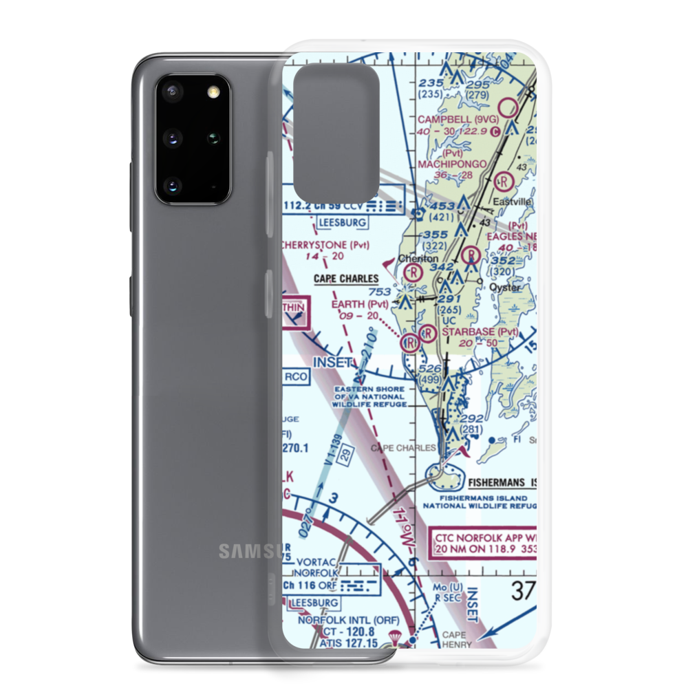 Earth Airport (VG39) VFR Sectional Samsung Case Samsung Galaxy S20 Plus model shown